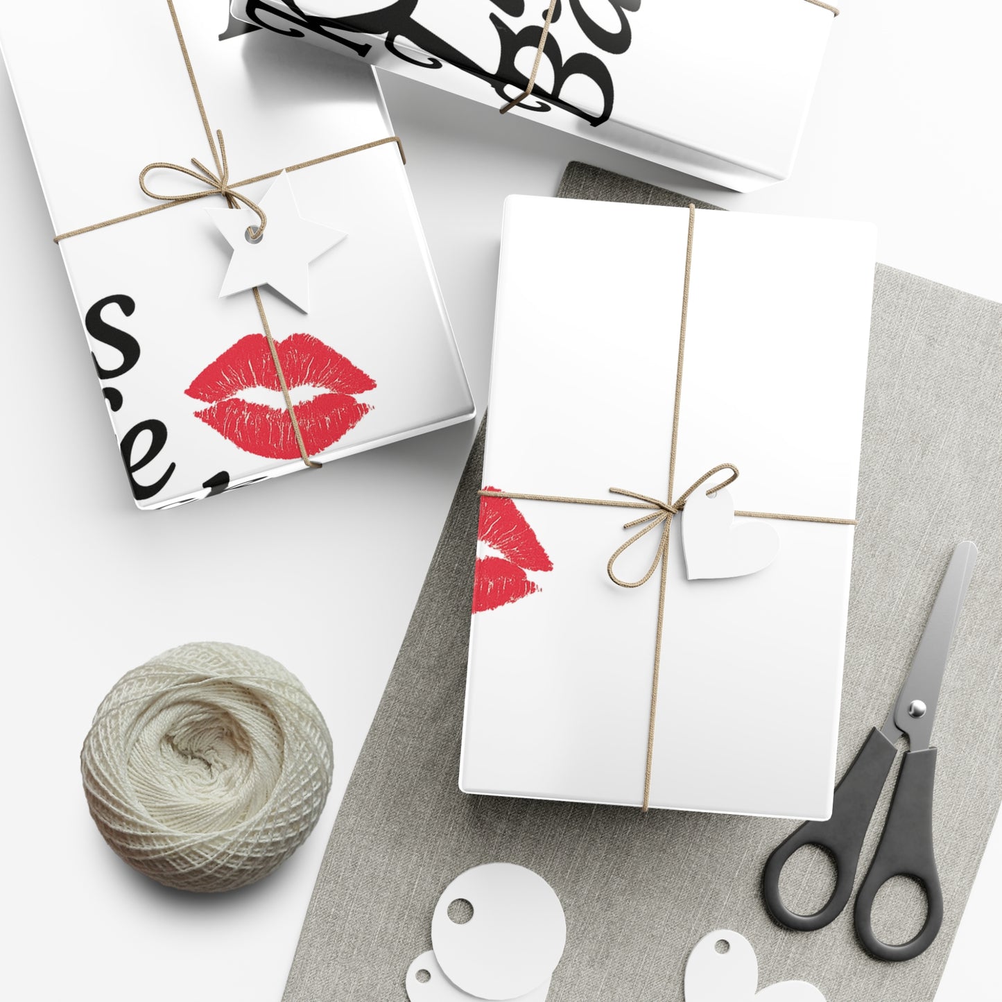 Kiss Life Back Gift Wrap Papers | Romantic Gift Wrap, Party Supplies, Elegant Wrapping, Valentine's Day, Love Gifts