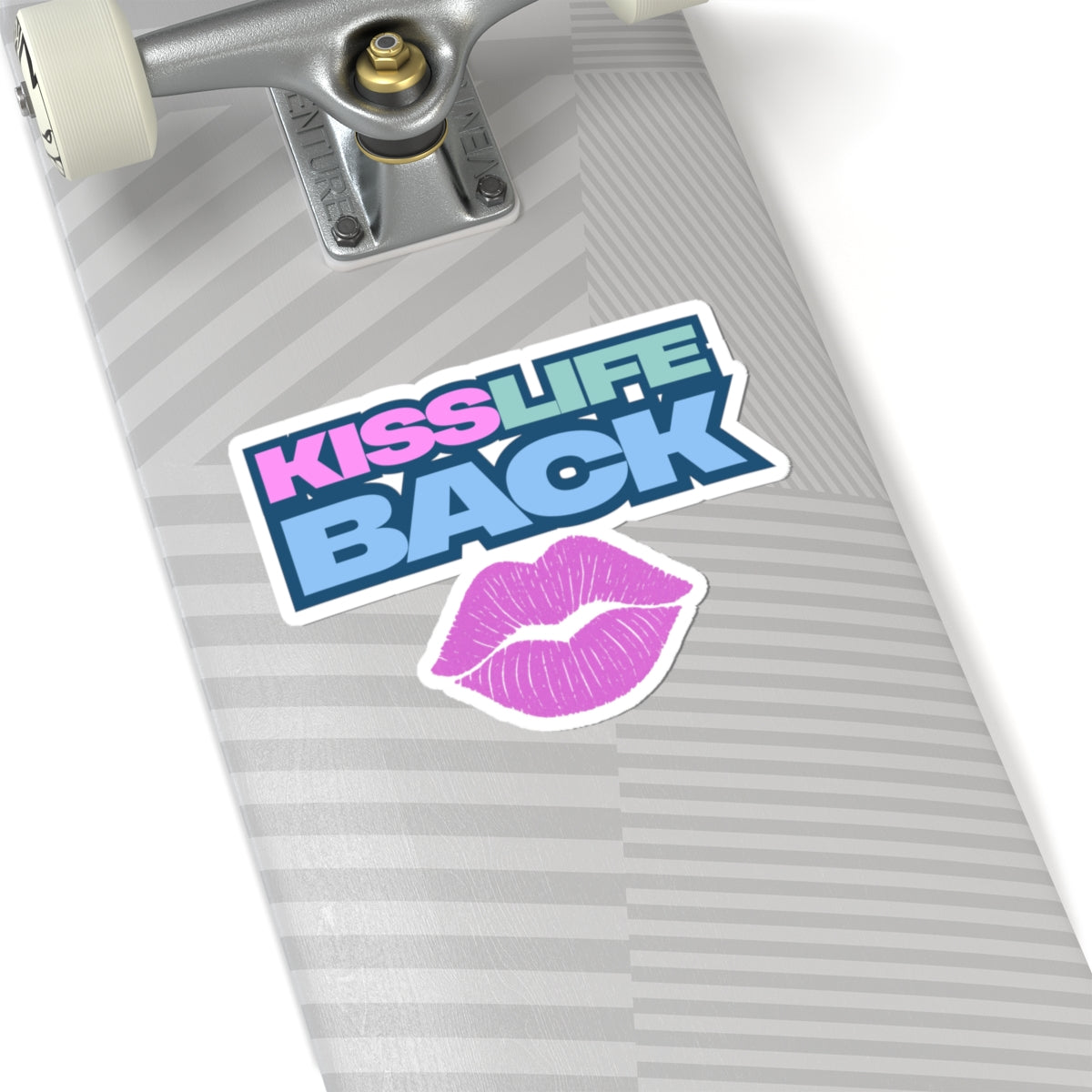 Vibrant Kiss-Cut Stickers - "Kiss Life Back" Decal, Fun Laptop Stickers, Cute Gift, Self-Expression, Trendy Decor