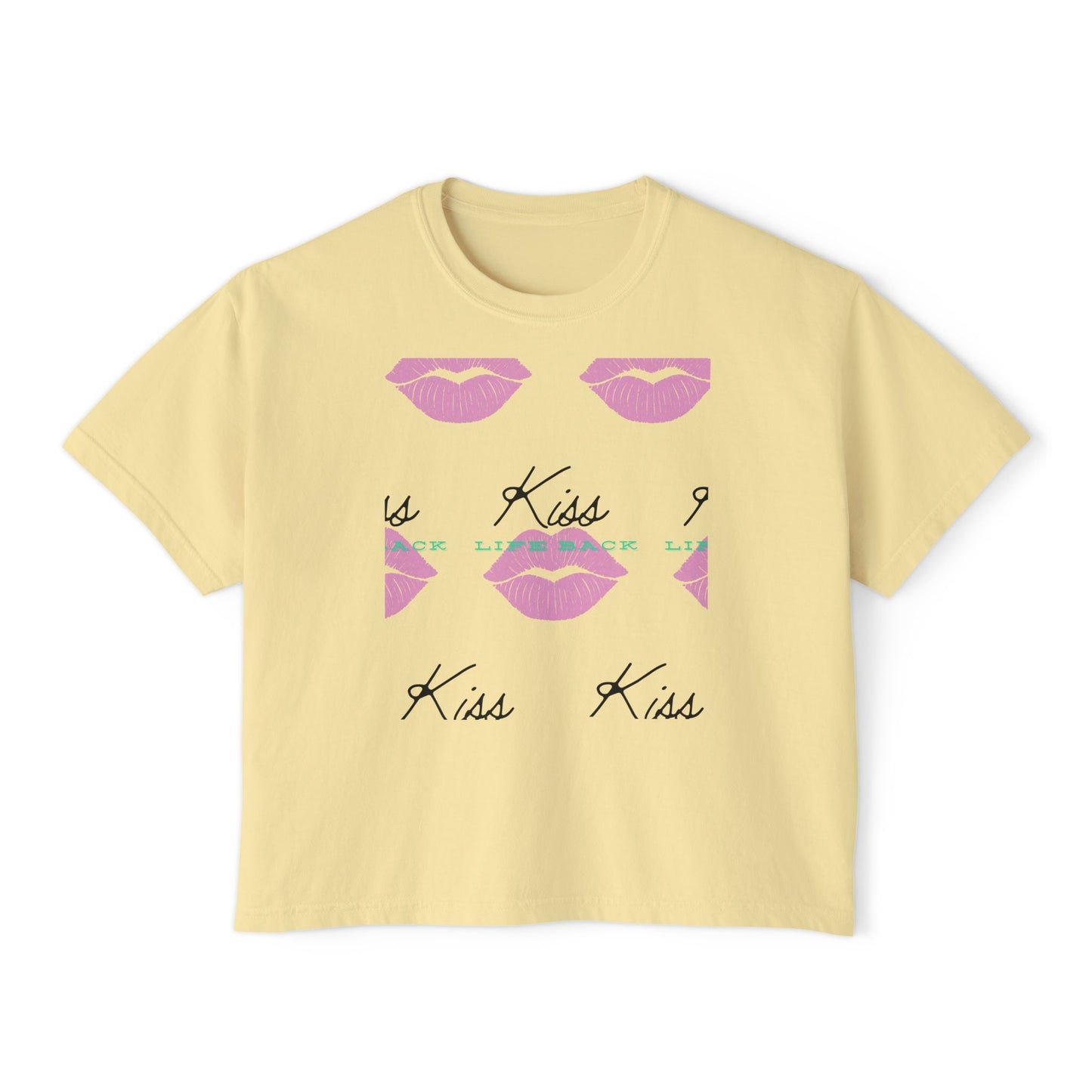 Kiss Life Back Women's Boxy Tee DTG Print