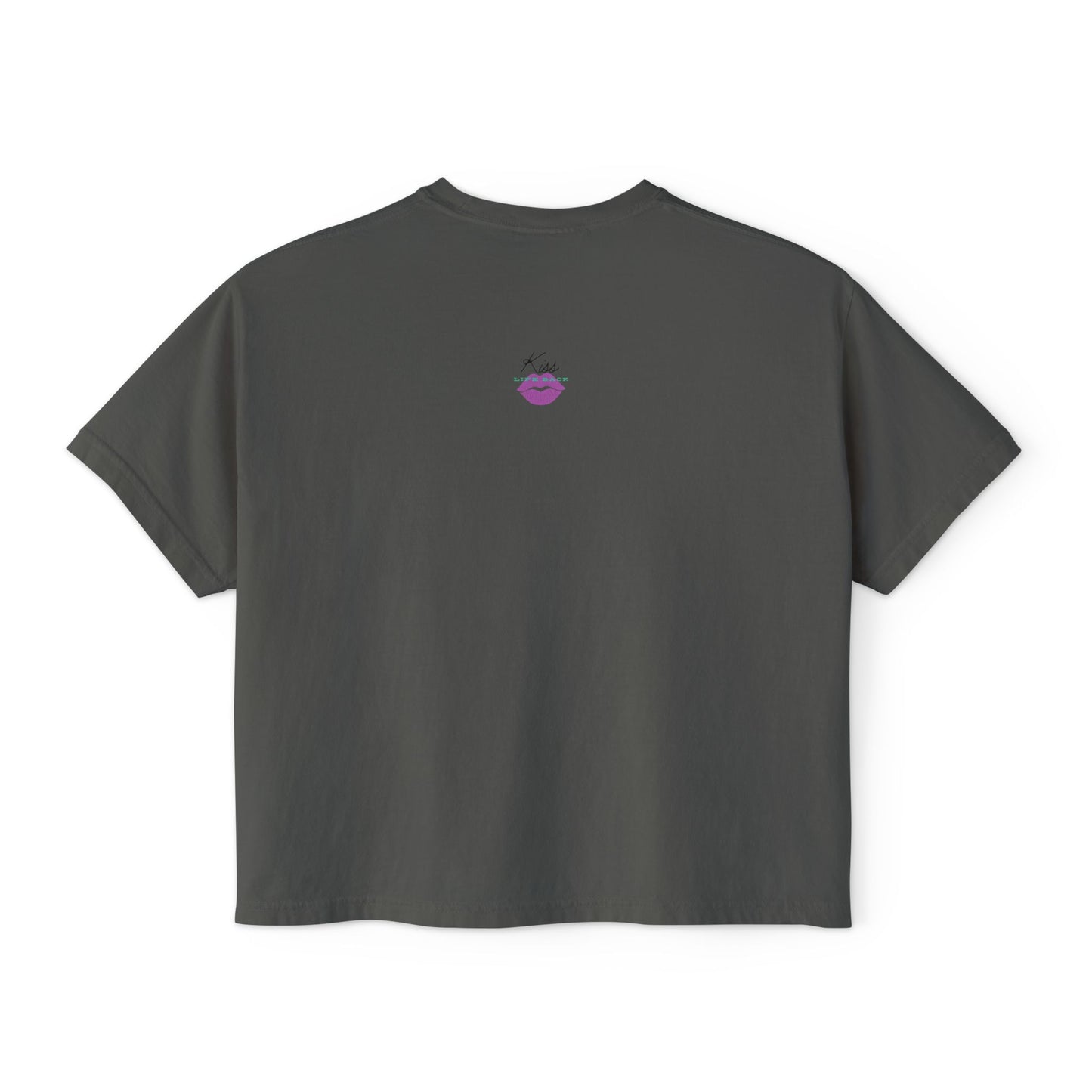 Women's Boxy Tee with Fun Lip Design DTG Print
