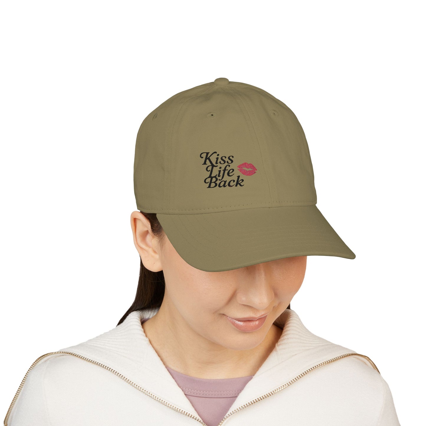 Kiss Life Back Organic Cotton Cap, Embroidered Front & Back