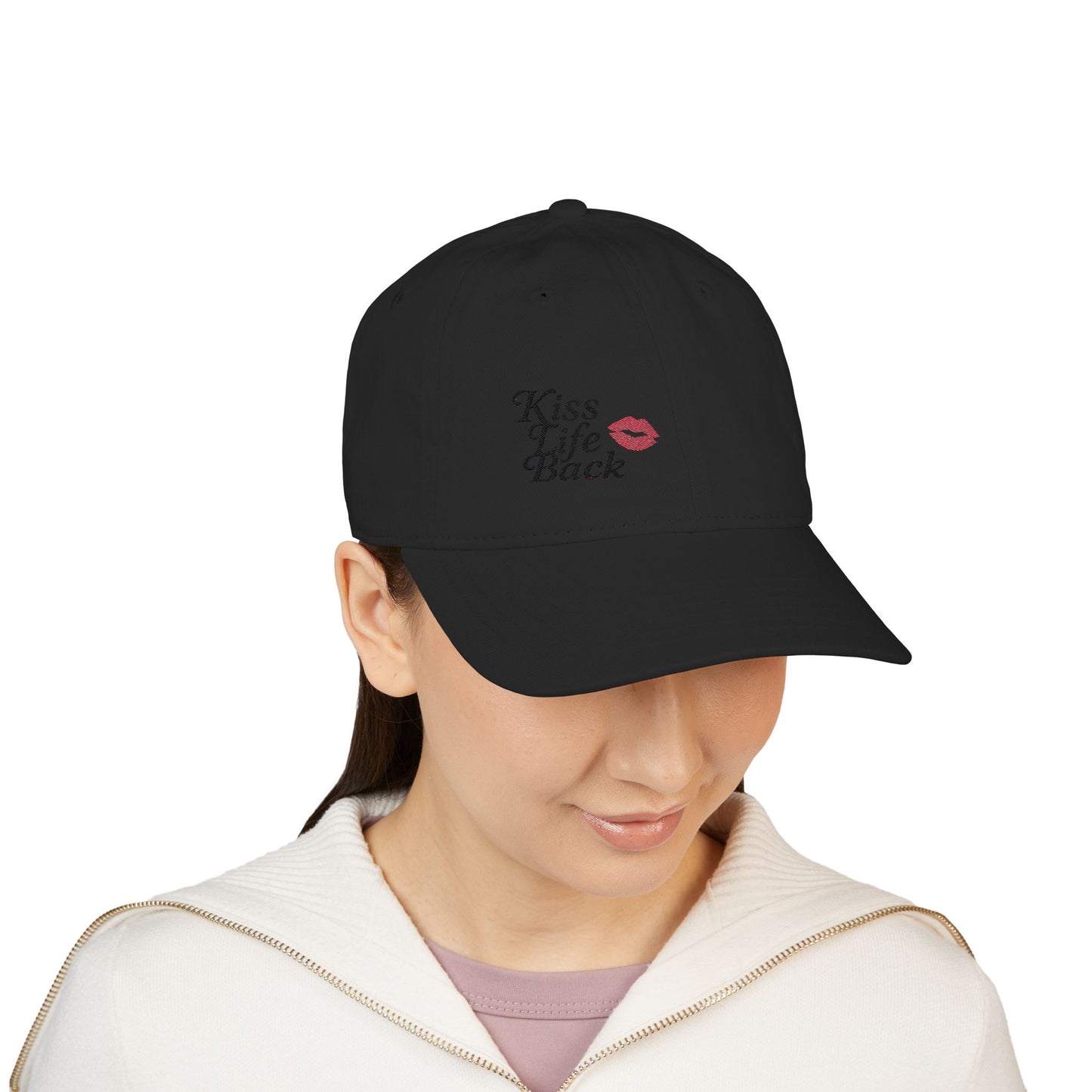 Kiss Life Back Organic Cotton Cap, Embroidered Front & Back