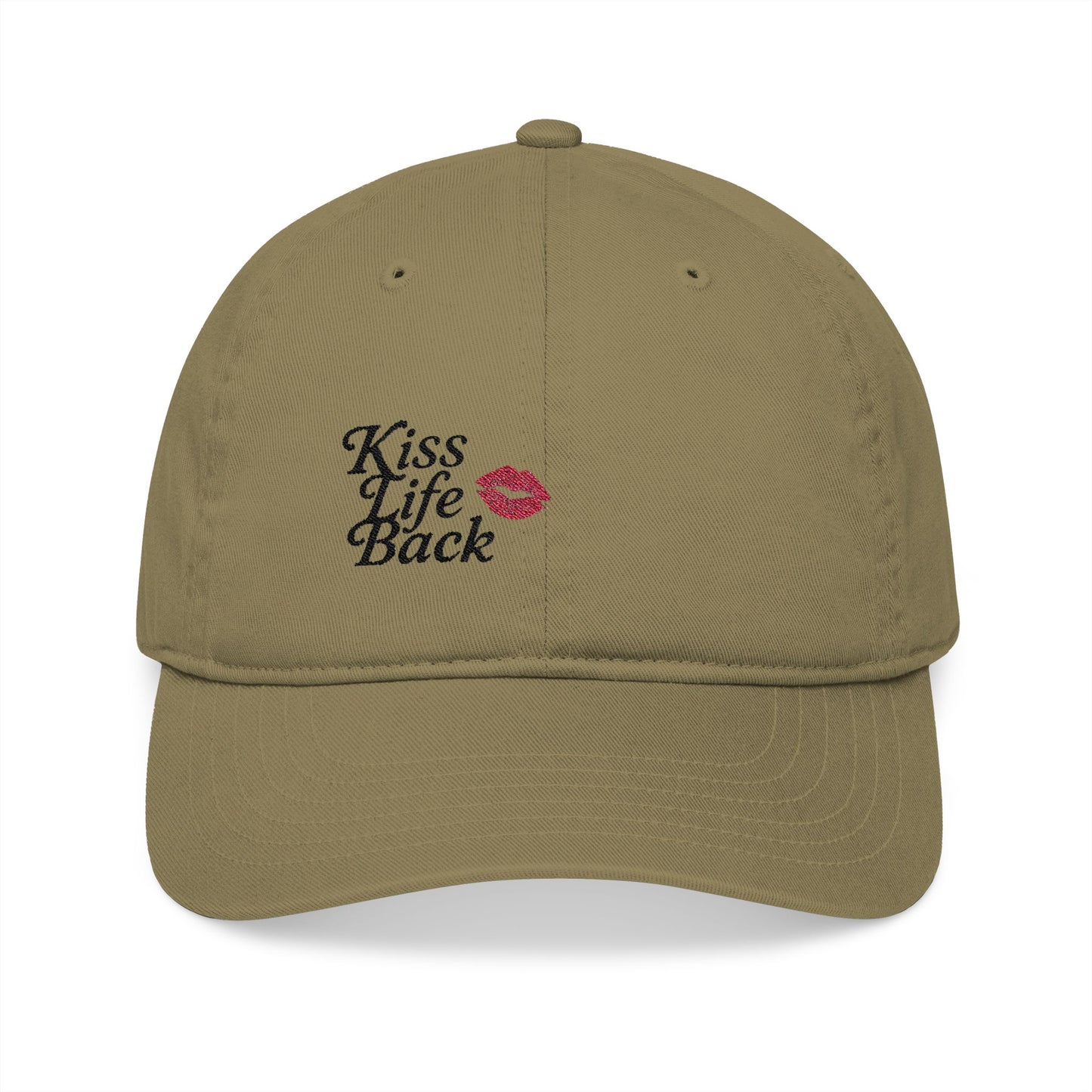 Kiss Life Back Organic Cotton Cap, Embroidered Front & Back