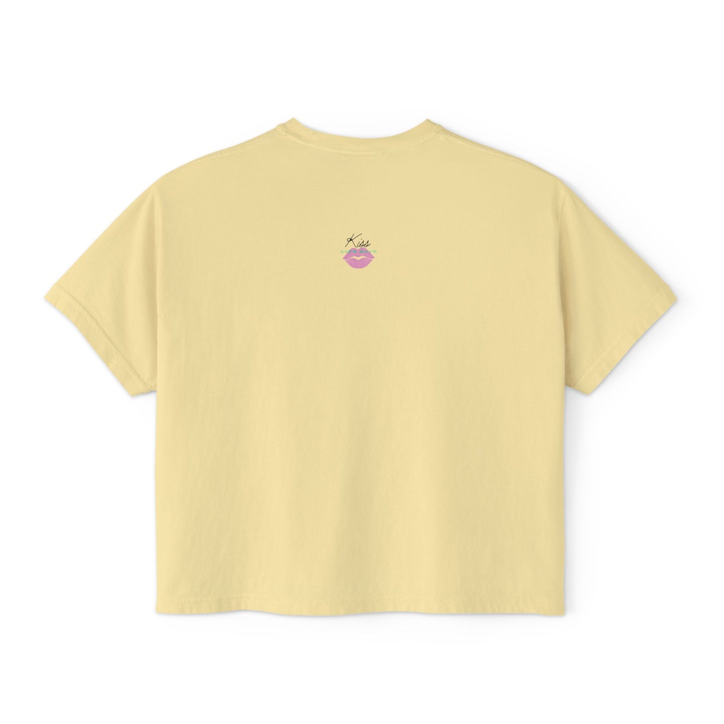 Women's Boxy Tee with Fun Lip Design DTG Print