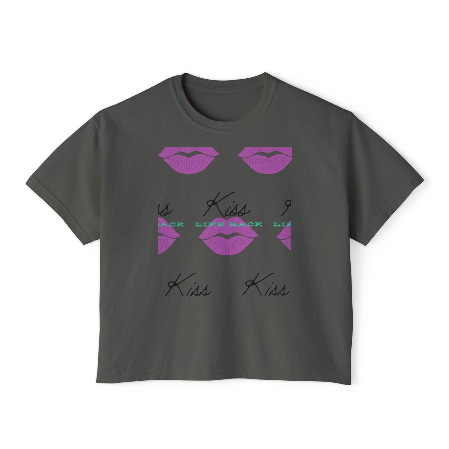 Kiss Life Back Women's Boxy Tee DTG Print