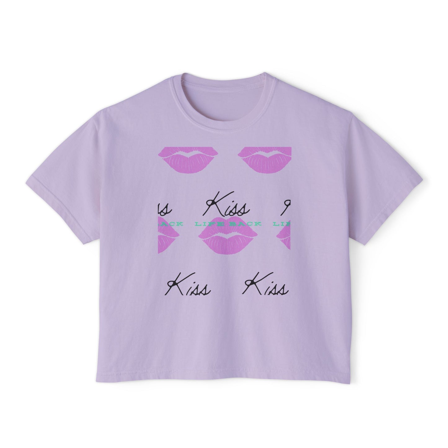 Kiss Life Back Women's Boxy Tee DTG Print