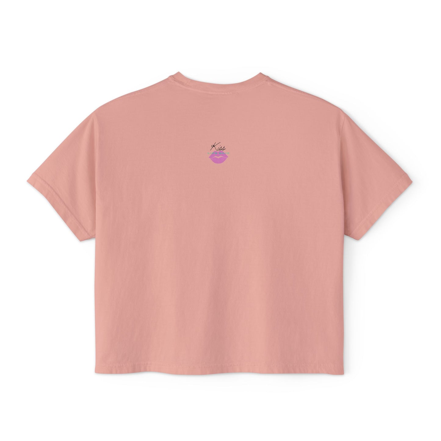 Women's Boxy Tee with Fun Lip Design DTG Print