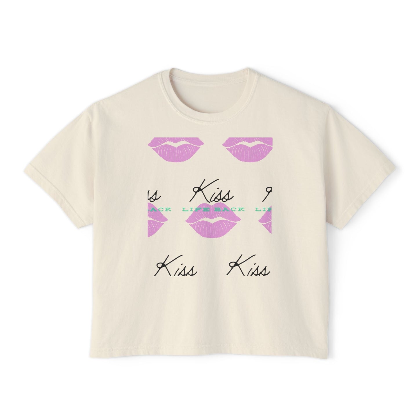 Kiss Life Back Women's Boxy Tee DTG Print
