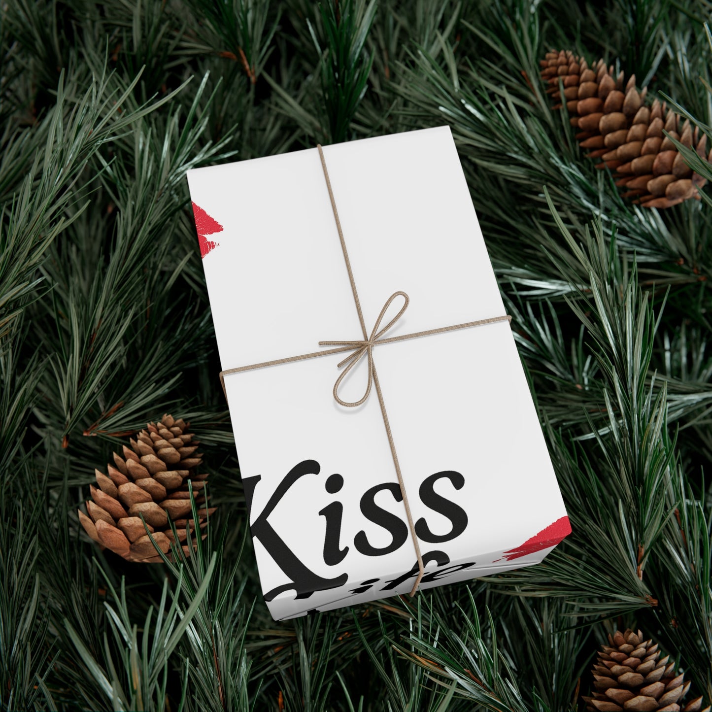 Kiss Life Back Gift Wrap Papers | Romantic Gift Wrap, Party Supplies, Elegant Wrapping, Valentine's Day, Love Gifts