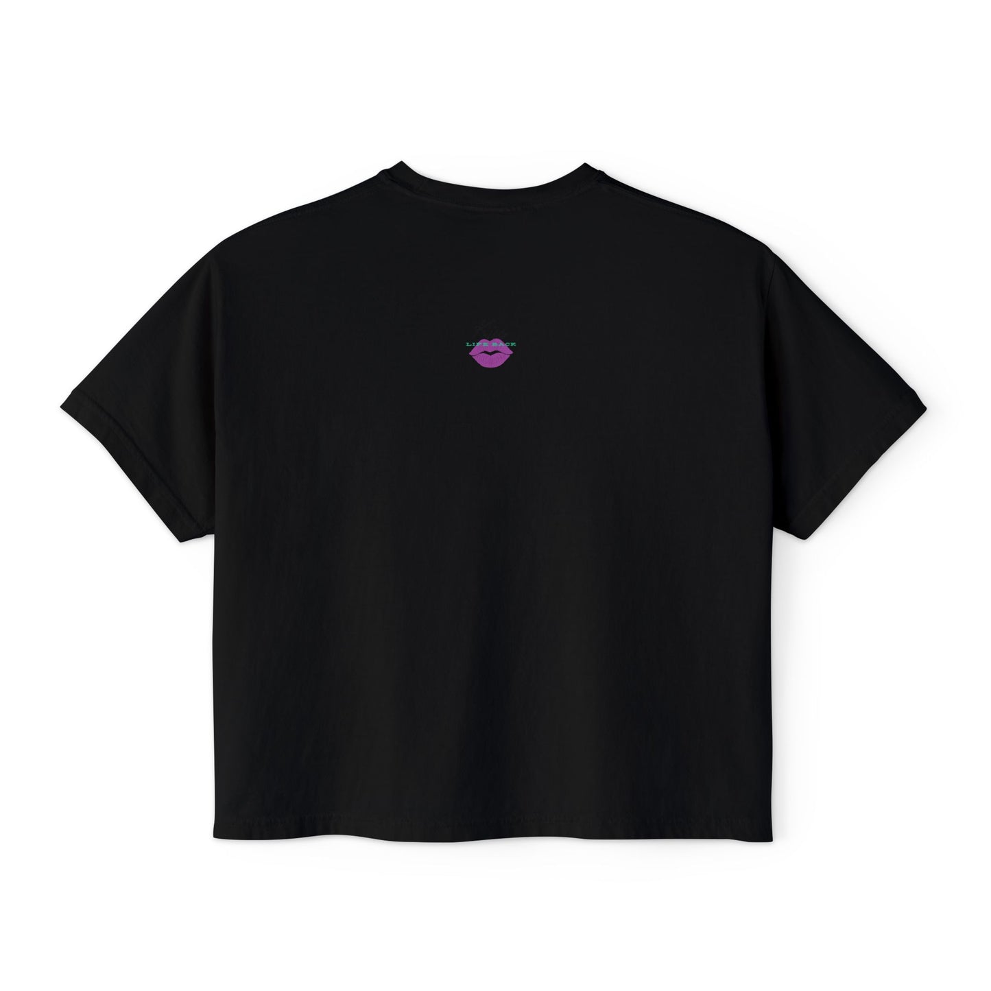 Women's Boxy Tee with Fun Lip Design DTG Print