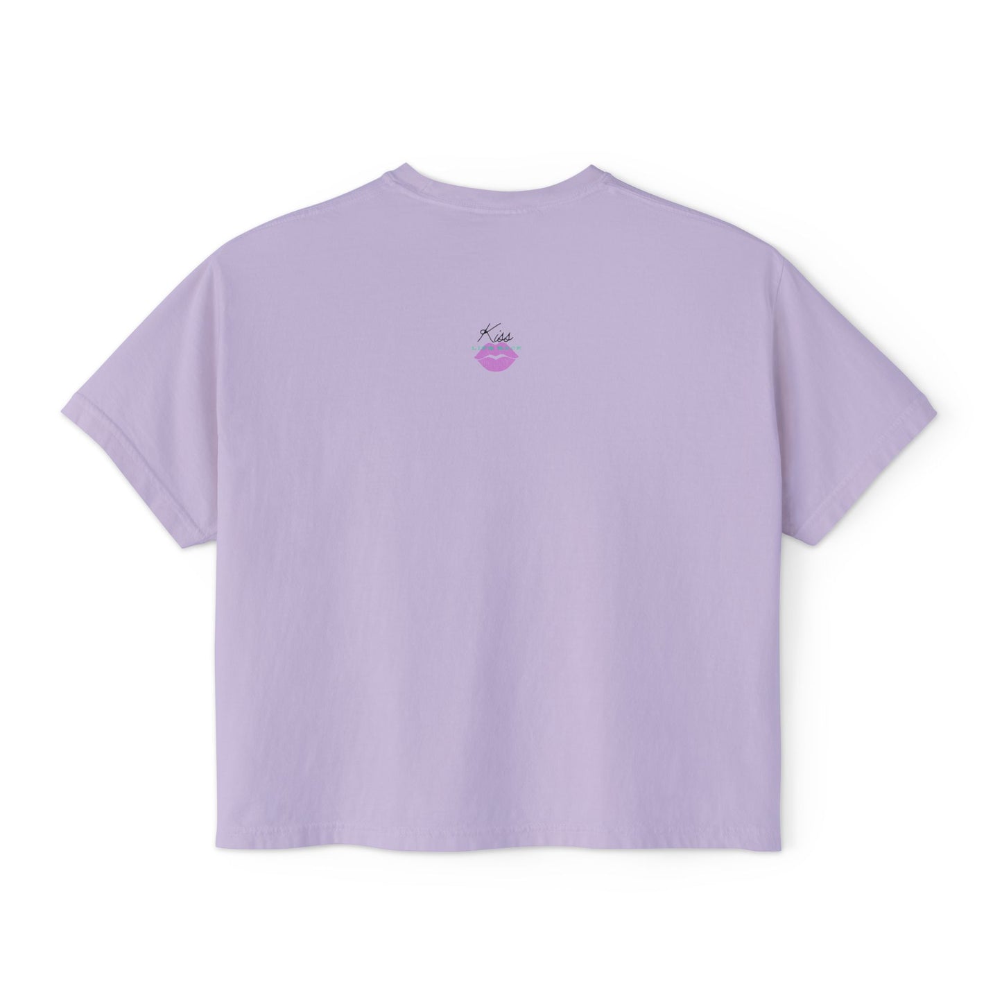 Women's Boxy Tee with Fun Lip Design DTG Print