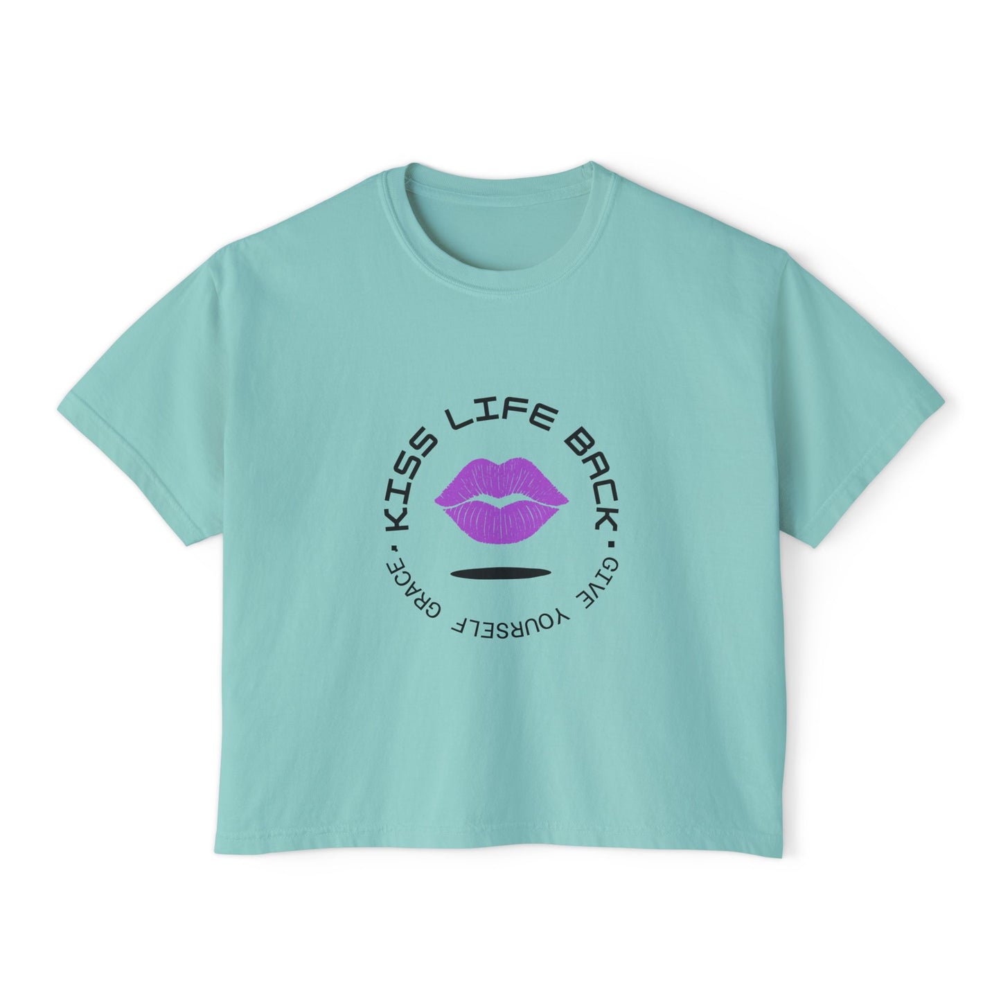 Give Yourself Grace Boxy Tee | Kiss Life Back Women's Shirt