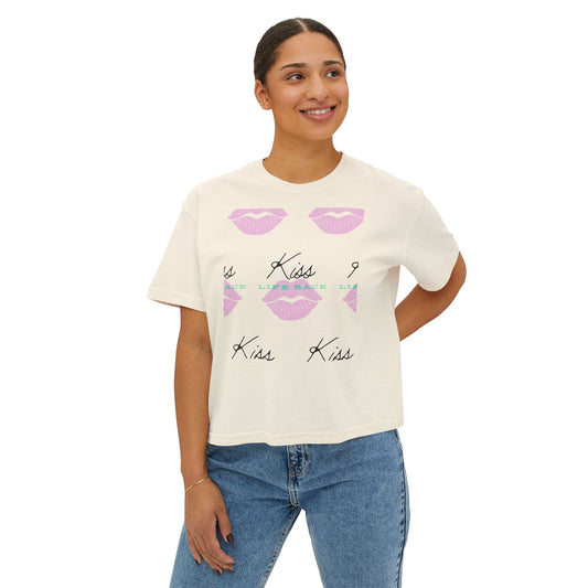 Kiss Life Back Women's Boxy Tee DTG Print