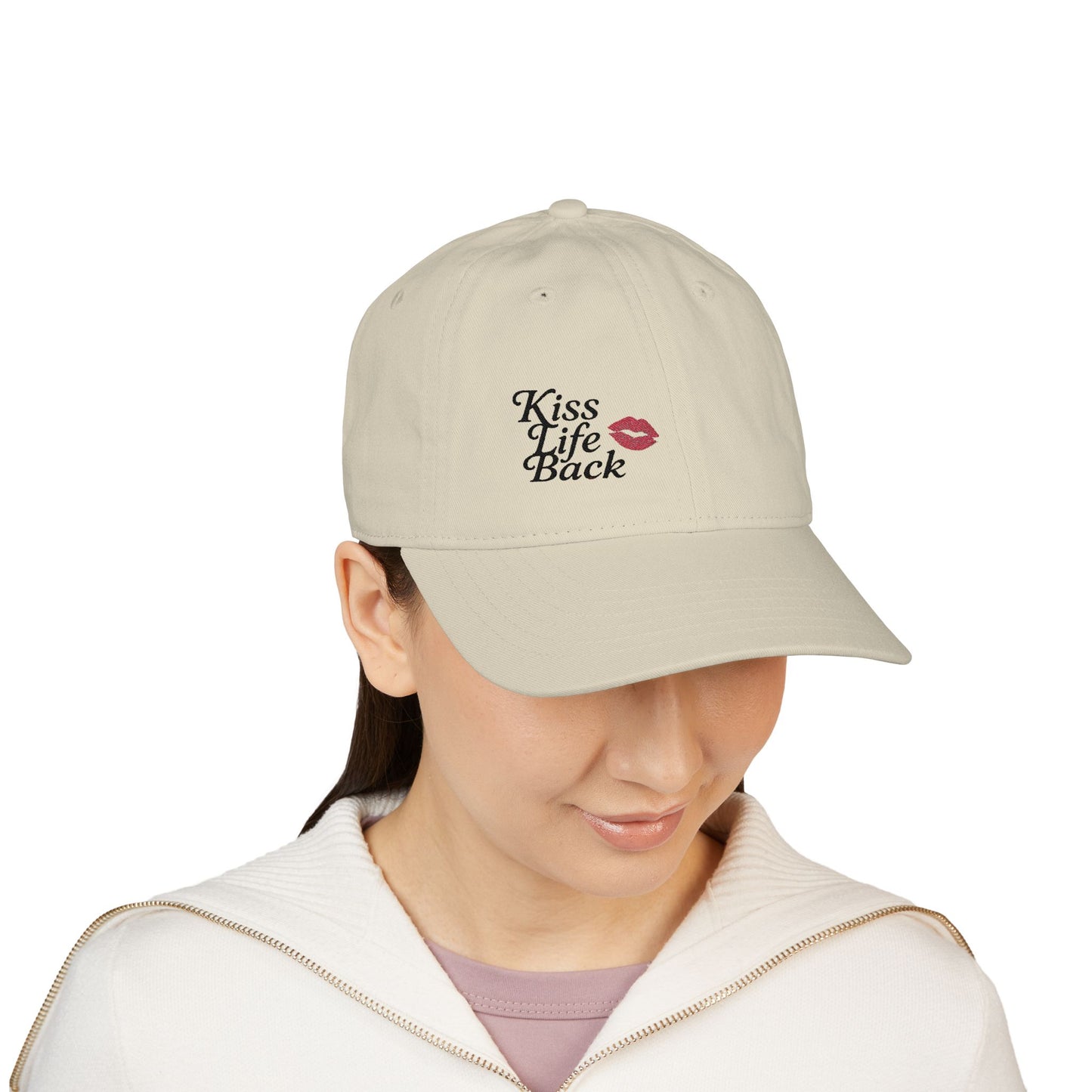 Kiss Life Back Organic Cotton Cap, Embroidered Front & Back