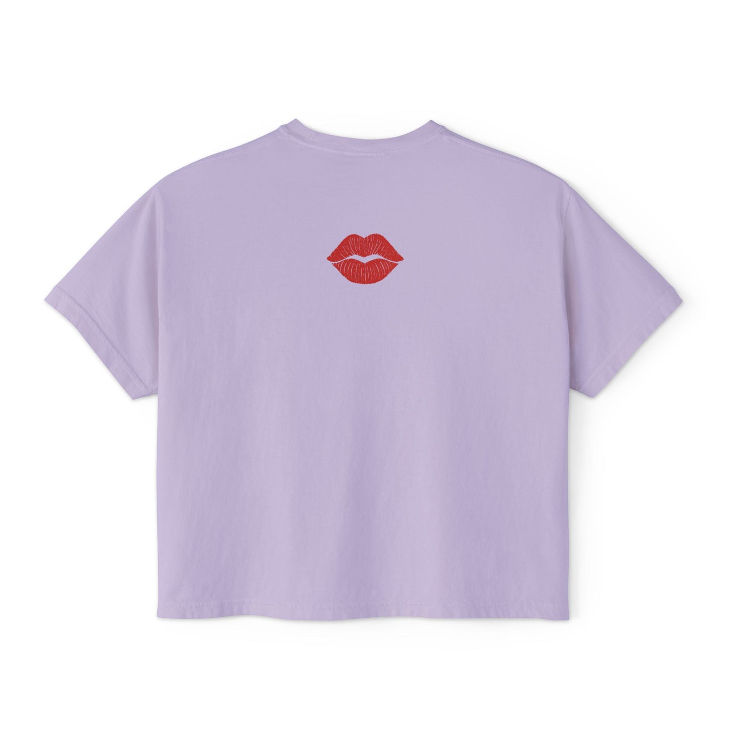 Kiss Life Back Women's Boxy Tee - Fun & Trendy Graphic Tee with Lip Prints