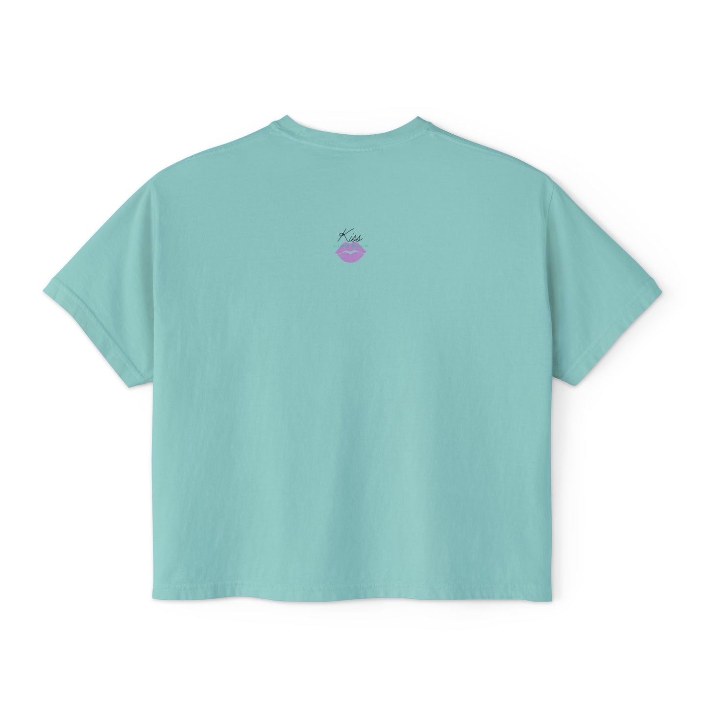 Women's Boxy Tee with Fun Lip Design DTG Print