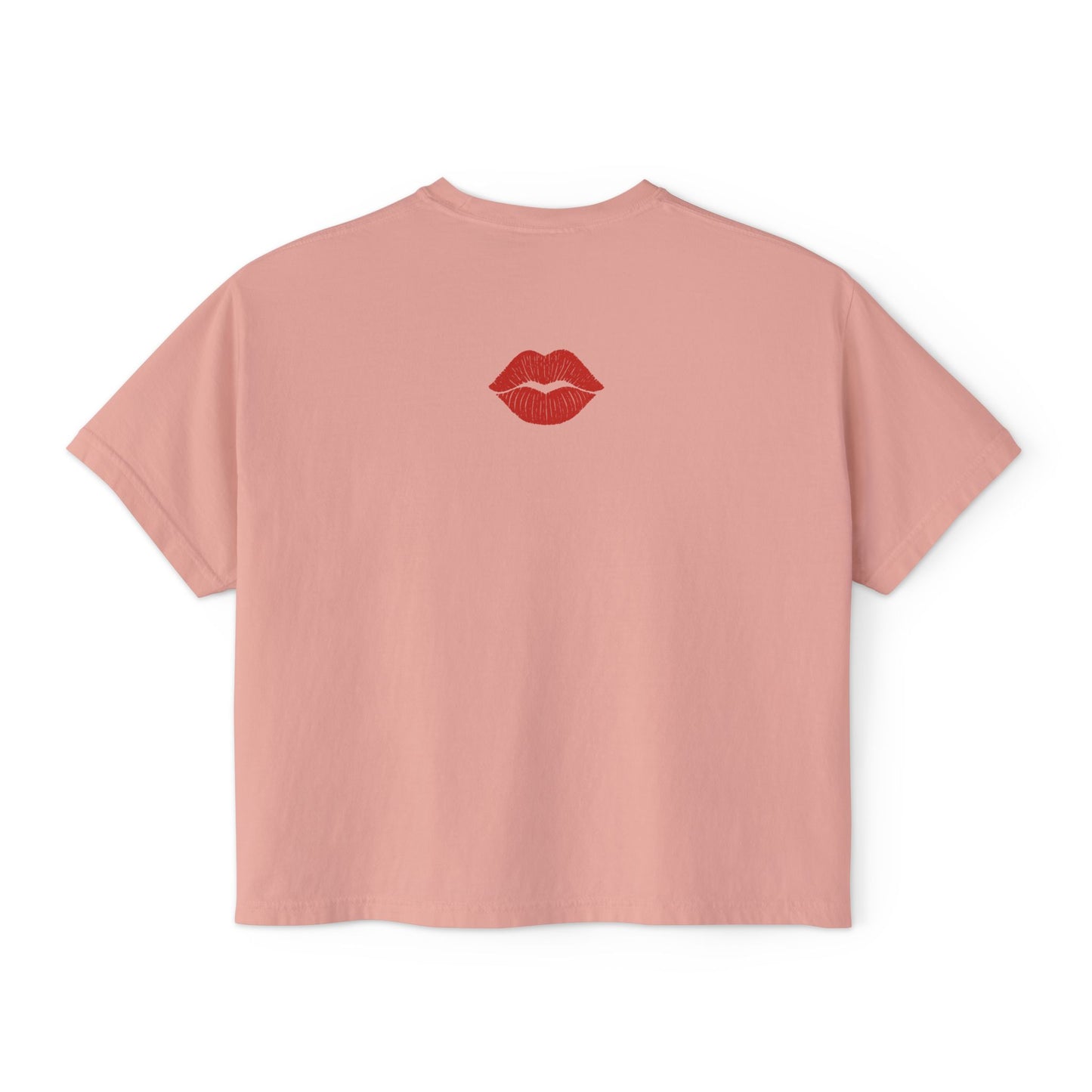 Kiss Life Back Women's Boxy Tee - Fun & Trendy Graphic Tee with Lip Prints