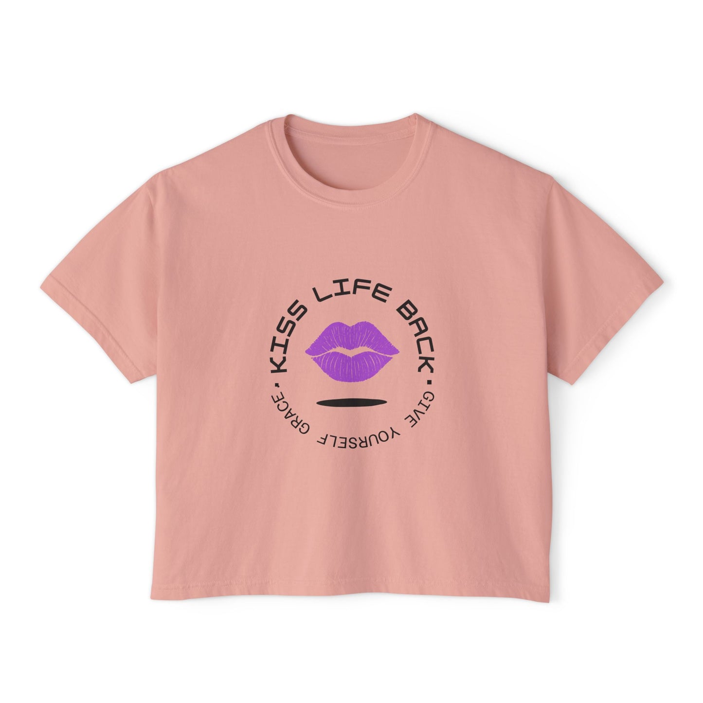 Give Yourself Grace Boxy Tee | Kiss Life Back Women's Shirt