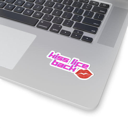 Kiss Life Back Stickers - Fun and Colorful Vinyl Stickers for Laptops, Notebooks, Water Bottles, Gifts, Self-Care Decor