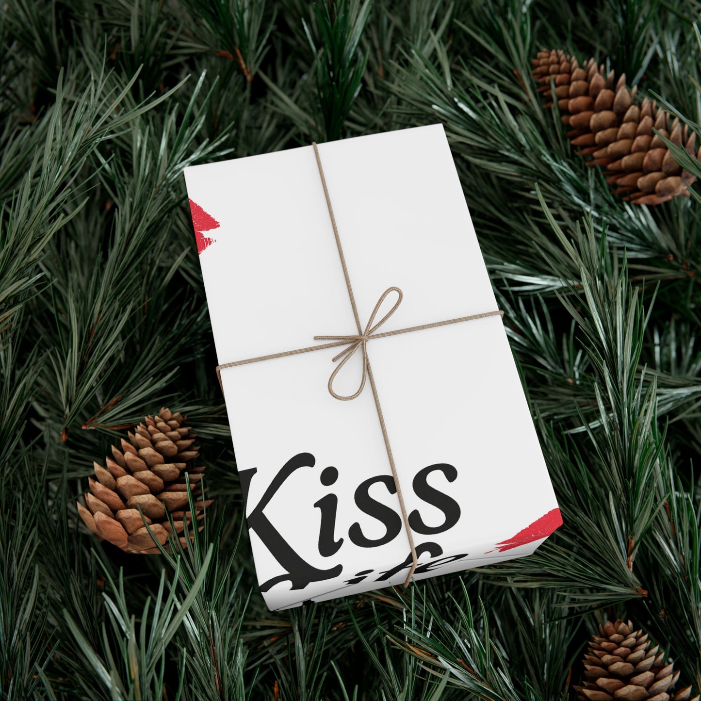 Kiss Life Back Gift Wrap Papers | Romantic Gift Wrap, Party Supplies, Elegant Wrapping, Valentine's Day, Love Gifts