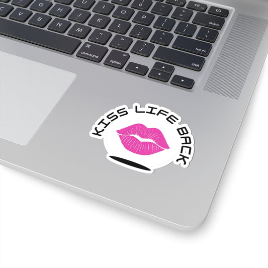 Kiss Life Back Stickers, Fun Kiss-Cut Vinyl Stickers, Laptop Decor, Gift for Friends, Self-Care, Colorful Wall Art